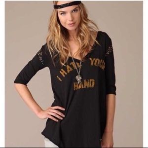 Free People | We the Free I Hate Your Band Studded V-Neck